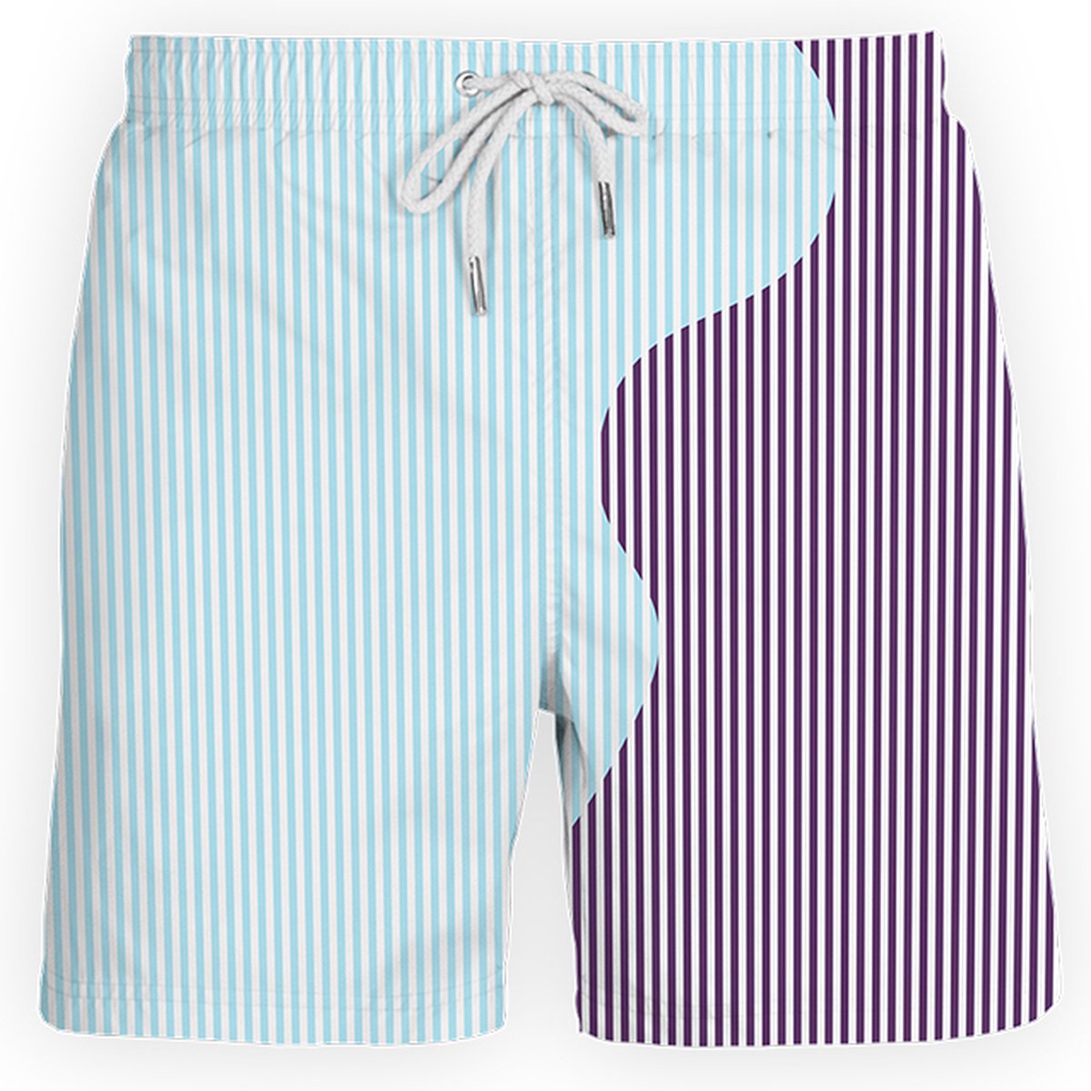 SEA'SONS - Zwembroek Jongens - Kleurveranderend - Striped - Roze-Blauw - Maat 122/128 (SEASONS - Kleur veranderend)