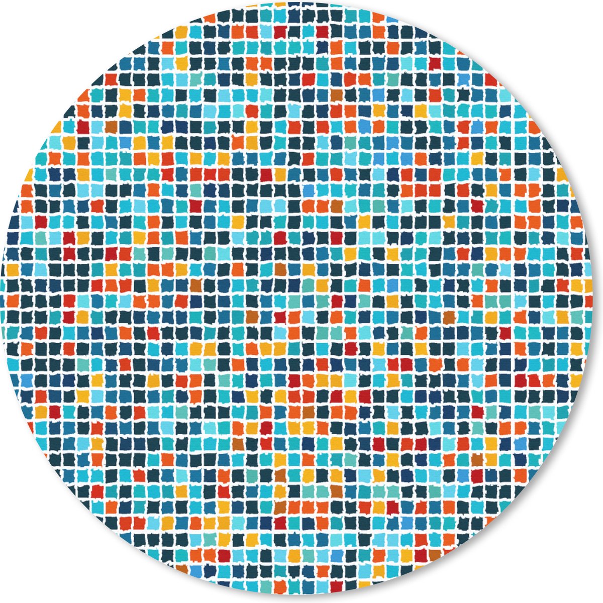 Muismat rond 30x30 cm - Mousepad Mozaïek - Tegels - Pixel - Patronen - Ronde muismatten
