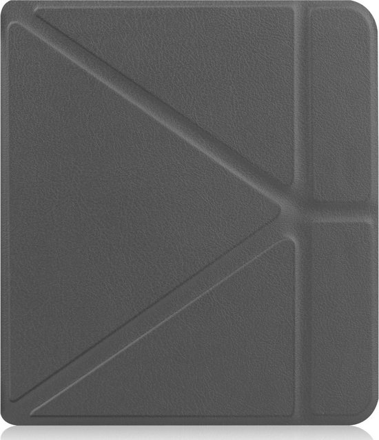 Lunso - Origami sleepcover hoes - Geschikt voor Kobo Libra 2 (7 inch) - Grijs van Lunso — afbeelding 3
