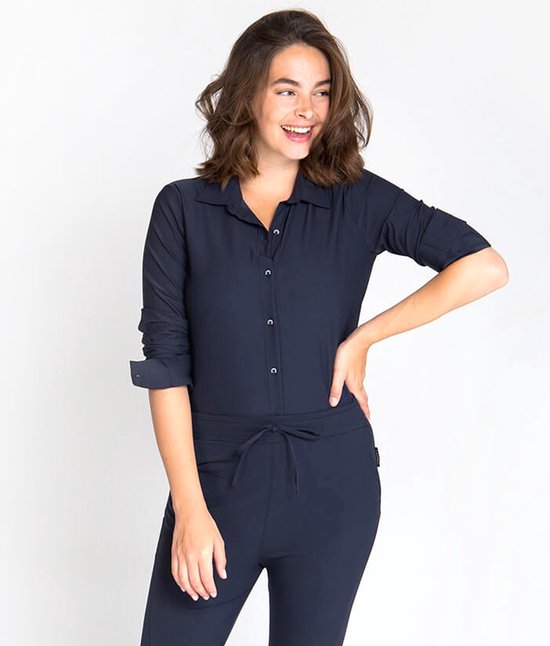 Chemisier bleu Je m'appelle - Femme - Tissu de voyage - Taille S - 2 tailles disponibles