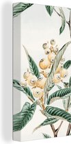 Canvas Schilderij Bladeren - Bes - Japans - Design - 40x80 cm - Wanddecoratie