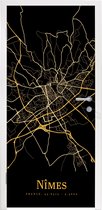 Deursticker Nîmes - Kaart - Goud - 90x205 cm - Deurposter