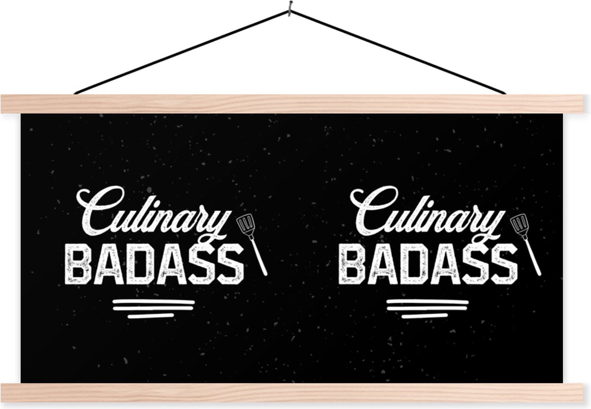 Posterhanger incl. Poster 90x45 cm - Schoolplaat - Frituur - Barbecue - Bakken - Culinary 