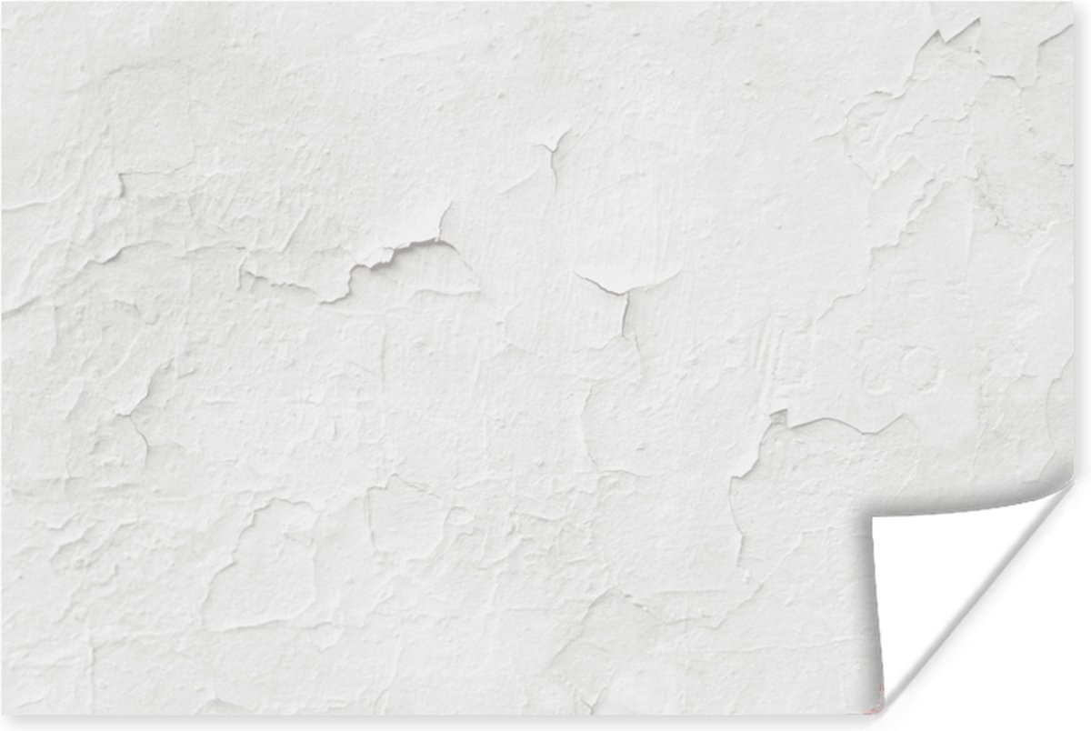 Poster 120x80 cm - Plamuur - Wit - Structuur - Posters - Kamer decoratie - Wanddecoratie w