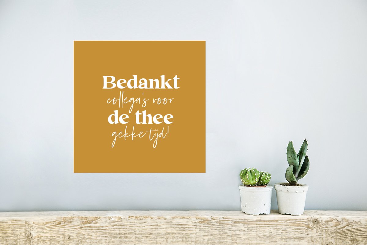 Poster Collega afscheid Werk Goud 30x30 cm