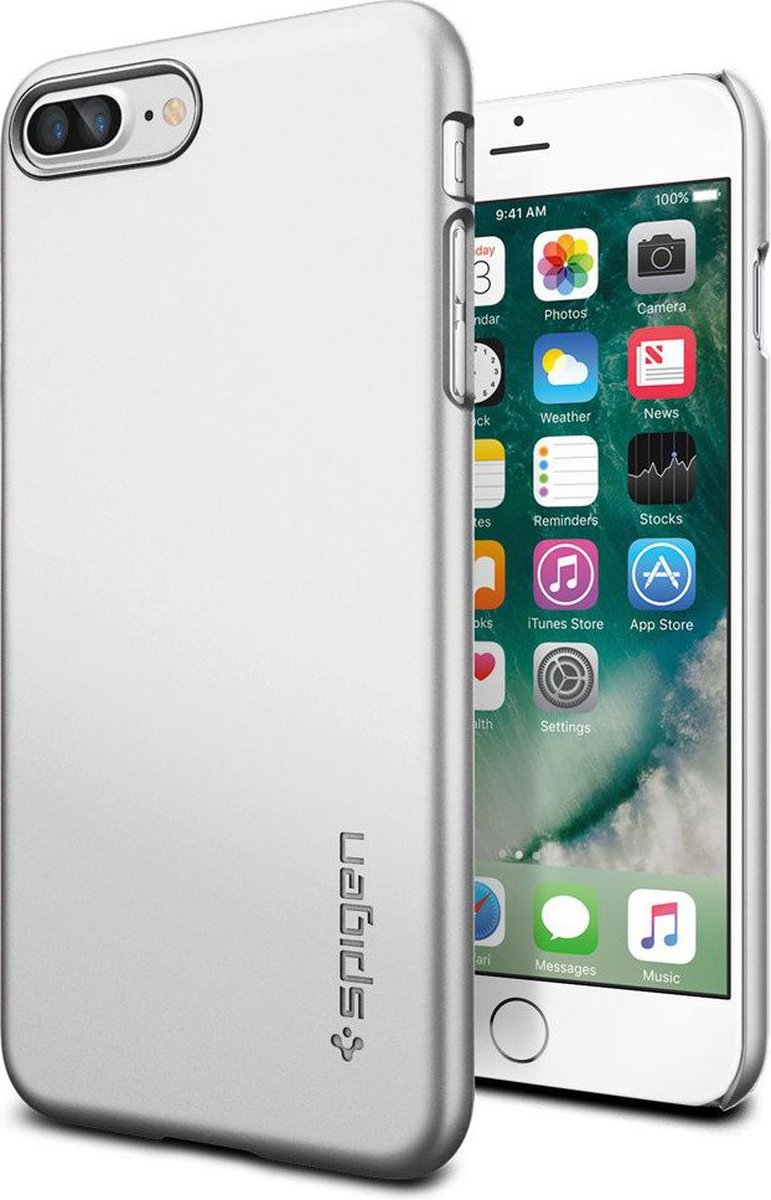 Spigen Thin Fit Case Apple iPhone 7 Plus / 8 Plus Zilver