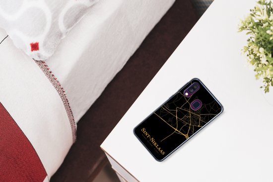 Coque Samsung Galaxy A40 - Saint-Nicolas - Carte - Or - Coque de téléphone en Siliconen