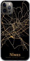 Geschikt voor iPhone 12 Pro Max hoesje - Nîmes - Kaart - Goud - Siliconen Telefoonhoesje