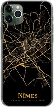 Geschikt voor iPhone 11 Pro Max hoesje - Nîmes - Kaart - Goud - Siliconen Telefoonhoesje