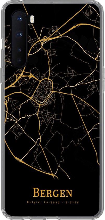 OnePlus Nord - Montagnes - Carte - Or - Coque de téléphone en Siliconen