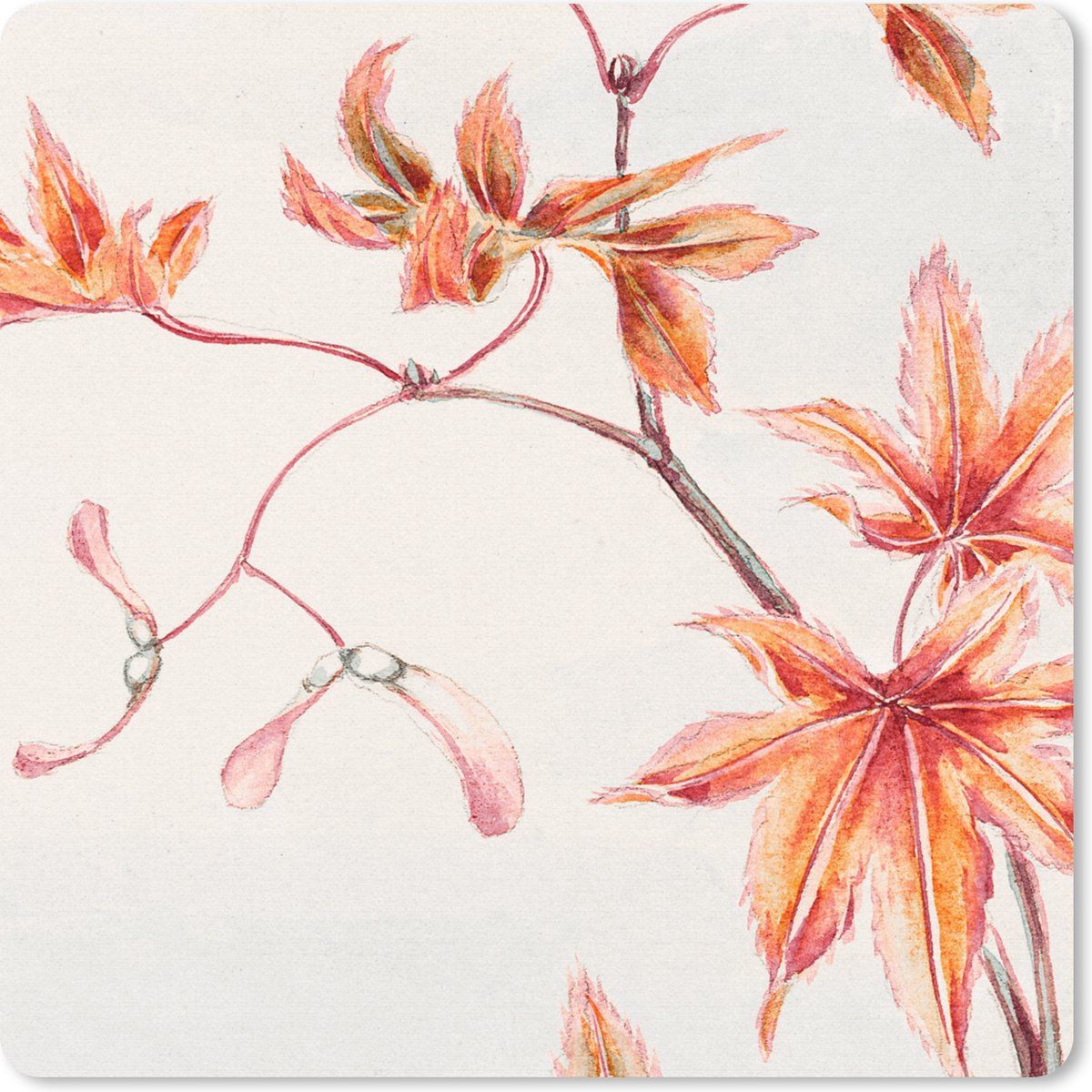 Muismat 30x30 cm - Mousepad Japan - Esdoorn - Herfst - Vintage - Muismatten