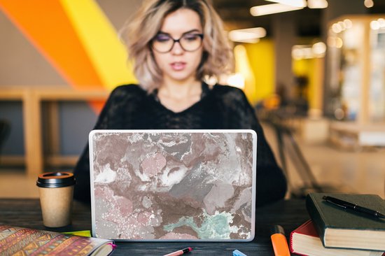 Sticker pour ordinateur portable - 11,6 pouces - Rouge - Imprimé granit - Galets - 30x21cm - Autocollants pour ordinateur portable - Skin pour ordinateur portable - Housse