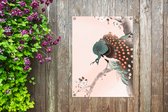 Tuin decoratie Vintage - Pauw - Japans - Pauwenveren - 30x40 cm - Tuindoek - Buitenposter