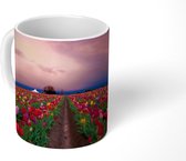 Mok - Tulpenveld zonsondergang - 350 ML - Beker - Uitdeelcadeautjes