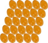 25x stuks licht oranje hobby knutselen eieren van plastic 4.5 cm - Pasen decoraties - Zelf decoreren