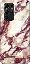 iDeal of Sweden hoesje voor Galaxy S21 Ultra - Hardcase Backcover - Fashion Case - Calacatta Ruby Marble