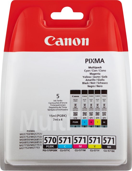 Canon PGI-570/CLI-571 - Inktcartridge / Zwart / Cyaan / Magenta / Geel