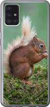 Geschikt voor Samsung Galaxy A52 5G hoesje - Bosdier - Eekhoorn - Mos - Siliconen Telefoonhoesje