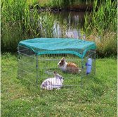 Trixie Knaagdierpark Met Afdeknet 6 Panelen Verzinkt - Ren - 60 cm x 63 cm - Zilverkleurig