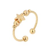 Anxiety Ring - (ster) - Stress Ring - Fidget Ring - Anxiety Ring For Finger - Draaibare Ring Dames - Spinning Ring - Spinner Ring - Gold Plated