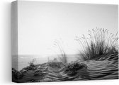 Artaza Canvas Schilderij Duinen met Zon - Zwart Wit - 30x20 - Klein - Foto Op Canvas - Canvas Print