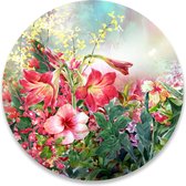 Bouquet de Fleurs de cercle mural | ⌀ 80 cm | Décoration murale | Cercle de mur à l'intérieur | Forex | Peintures rondes