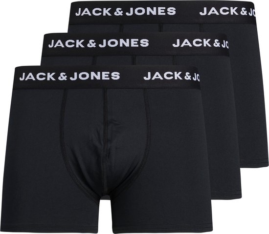 Jack & Jones Boxershorts Heren Microfiber Trunks JACBASE 3-Pack Zwart - Maat  L
