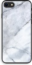 Case Company® - iPhone 8 hoesje - Witte marmer - 100% Biologisch Afbreekbaar - Duurzaam - Biodegradable Soft Case - Milieuvriendelijke Print op Achterkant - Zwarte Zijkanten - Bescherming Ove