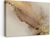 Artaza - Peinture Sur Toile - Art Abstrait - Marbre Brun Goud - 60x40 - Tableau Sur Toile - Impression Sur Toile