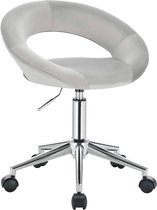 Kamyra® Ergonomische Bureaustoel met Wieltjes - Stoel, Bureaustoelen - voor Volwassenen - 52.5x52.5x75 cm - Grijs