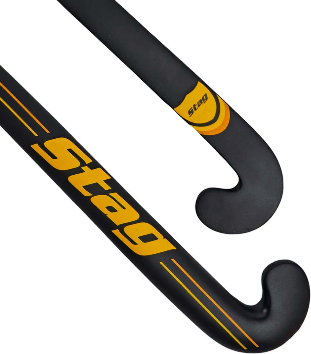 Pro 7000 Hockeystick - L-Bow - 70% Carbon - Senior - Zwart/Geel - 36,5 Inch