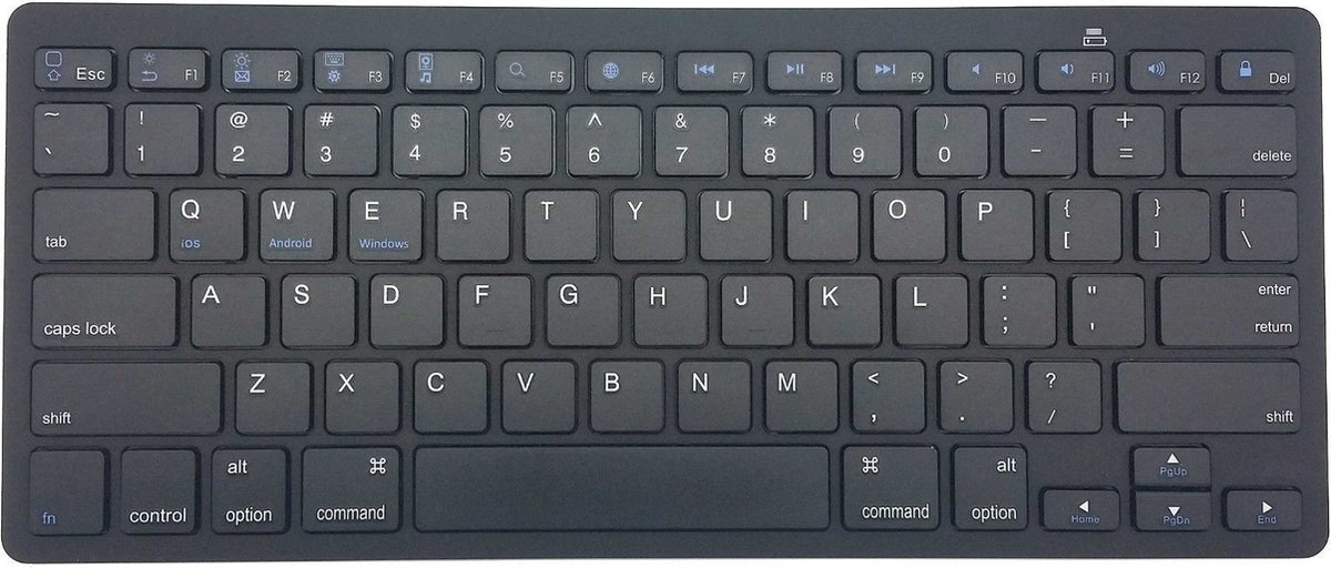 Case2go - universeel draadloos bluetooth toetsenbord - wireless keyboard - Windows - IOS - Android - Zwart