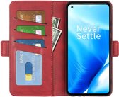 Oppo Reno 8 Lite Hoesje Portemonnee Book Case Kunstleer Rood