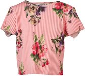 Meisjes plisse shirt korte mouwen - roze | Maat 116/ 6Y