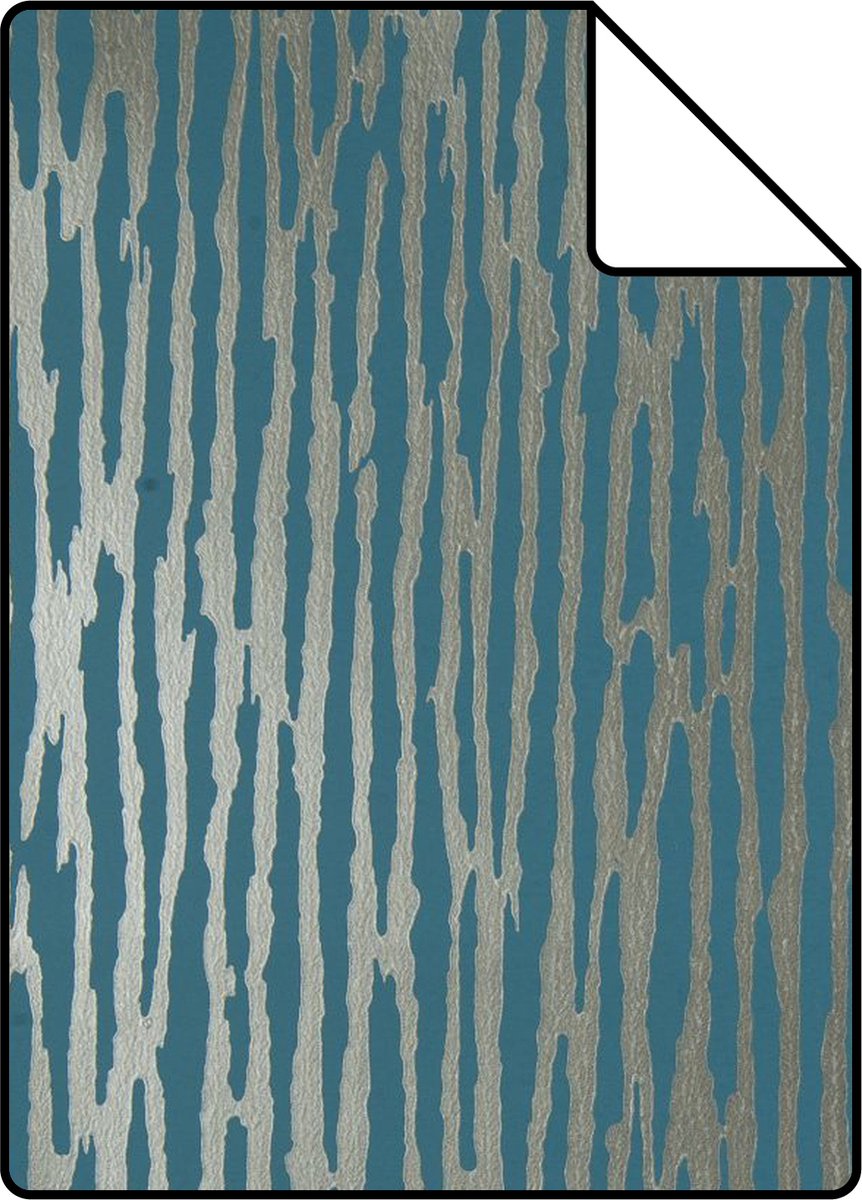 Proefstaal Origin Wallcoverings behang camouflage petrolblauw - 26.5 x 21 cm - 307116-S