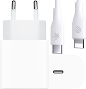 USB-C Adapter +  iPhone Kabel USB C 2 Meter - Voor iPhone 8, X, 11, 12, 13, iWatch en iPad - Sneller, Compacter en Veiliger dan Apple Adapter met 25W PPS-Fast Charging -Wit
