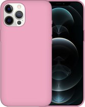 iPhone 13 Pro Max Case Hoesje Siliconen Back Cover - Apple iPhone 13 Pro Max - Roze