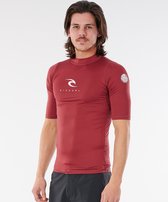 Rip Curl - UV-rashguard voor heren - Corps - Korte mouw - Kastanjebruin - maat XL