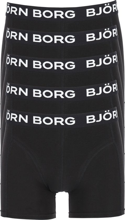 Björn Borg boxershorts Essential (5-pack) - heren boxers normale lengte - zwart - Maat: M