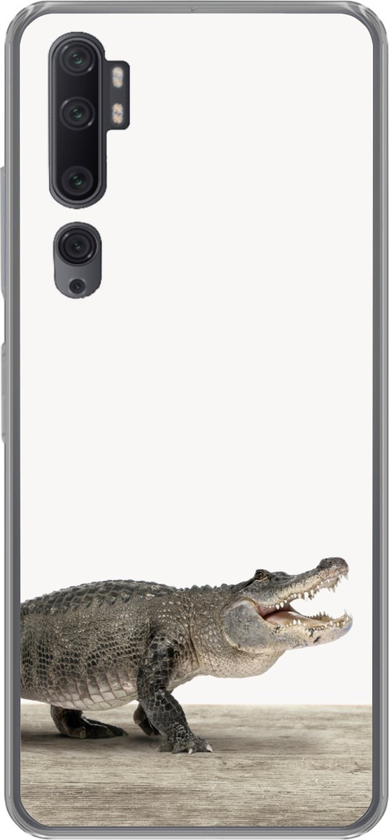 Telefoonhoesje Geschikt voor Xiaomi Mi Note 10 Pro hoesje - Kinderen - Krokodil - Jongen - Kids - Meiden - Siliconen Telefoonhoesje Telefoonhoesje