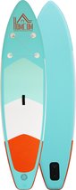 HOMCOM Opblaasbare surfplank surfplank stand-up board met peddel antislip PVC groen A33-004