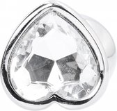 Love Heart Diamond Plug - 3.15 Inch - Silver - Butt Plugs & Anal Dildos silver