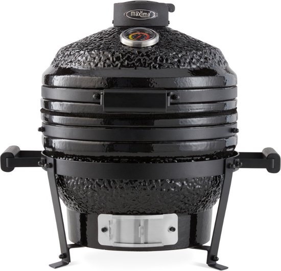 Maxima Premium Kamado BBQ 16 inch Ø 41 cm - Houtskoolbarbecue - Grillen, Roken, Bakken, Stomen - Kooktoestel - Egg Barbecue Zwart van Maxima — afbeelding 2
