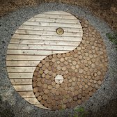 Poster - Houten Yin & Yang, Inspiratie in hout, Premium Print, incl bevestigingsmateriaal