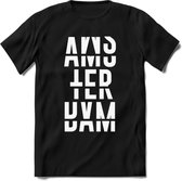 Amsterdam T-Shirt | Souvenirs Holland Kleding | Dames / Heren / Unisex Koningsdag shirt | Grappig Nederland Fiets Land Cadeau | - Zwart - S