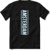 Amsterdam T-Shirt | Souvenirs Holland Kleding | Dames / Heren / Unisex Koningsdag shirt | Grappig Nederland Fiets Land Cadeau | - Zwart - L