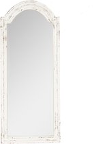 Clayre & Eef Wandspiegel 58*4*135 cm Wit, Grijs Hout, Glas Grote Spiegel Muur Spiegel Wand Spiegel