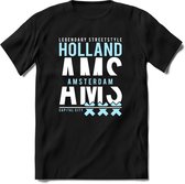 Amsterdam - Holland | TSK Original & vintage | T-Shirt Heren - Dames | Licht Blauw | Perfect Cadeau Shirt | Grappige Spreuken - Zinnen - Teksten | Maat M