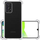 Hoes Geschikt voor Samsung A33 Hoesje Siliconen Cover Shock Proof Back Case Shockproof Hoes - Transparant