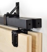 Barnwoodweb schuifdeursysteem box track - dubbel - zwart - 400 cm - wandbevestiging